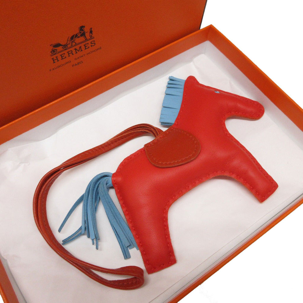 美品 エルメス ロデオチャームMM A刻印(2017年製) アニューミロ カプシーヌ カーネリアン セレステ バッグチャーム キーホルダー 0534【中古】HERMES