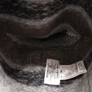 新品同様 エルメス ウール カシミヤ モヘヤ ナイロン グレー Mサイズ セリエボタン ニット帽 帽子 0536【中古】HERMES