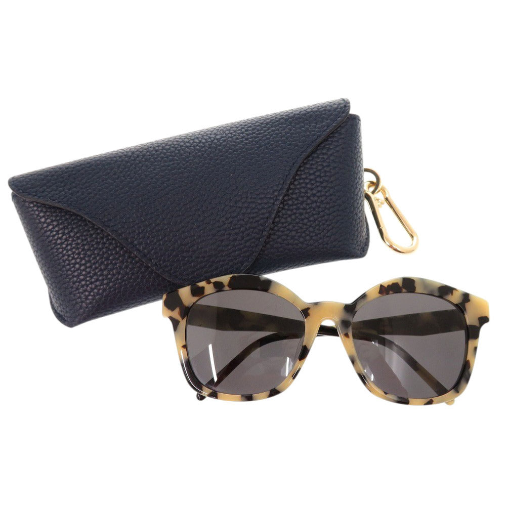 美品 ロエベ ロゴ LW40079U 53A プラスチック ベージュ サングラス 0538【中古】LOEWE