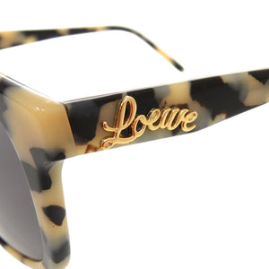 美品 ロエベ ロゴ LW40079U 53A プラスチック ベージュ サングラス 0538【中古】LOEWE