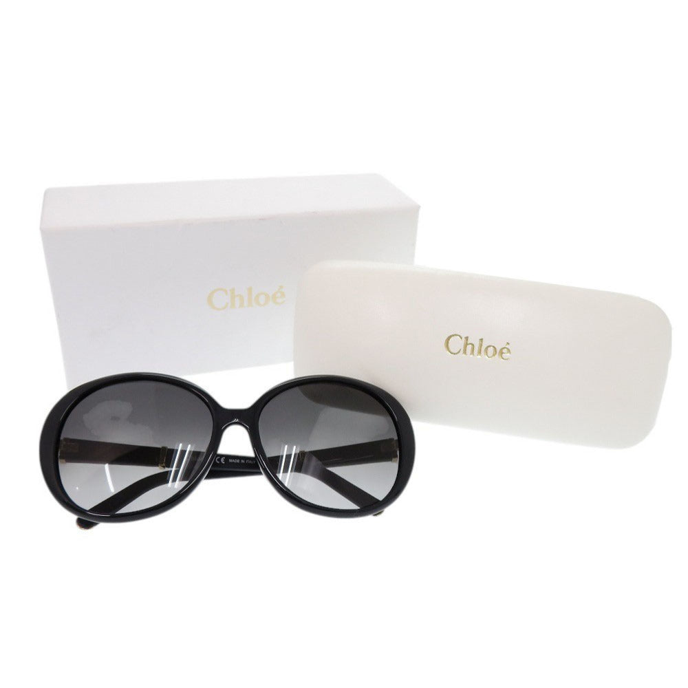 美品 クロエ グラデーションレンズ CE698SA プラスチック ブラック サングラス 黒 0539【中古】Chloe