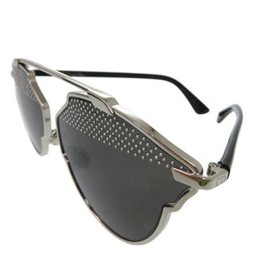 美品 ディオール DIORSOREAL 84JNR サングラス スタッズ サヴォワールフェール メタル プラスチック ブラック 0539【中古】Dior