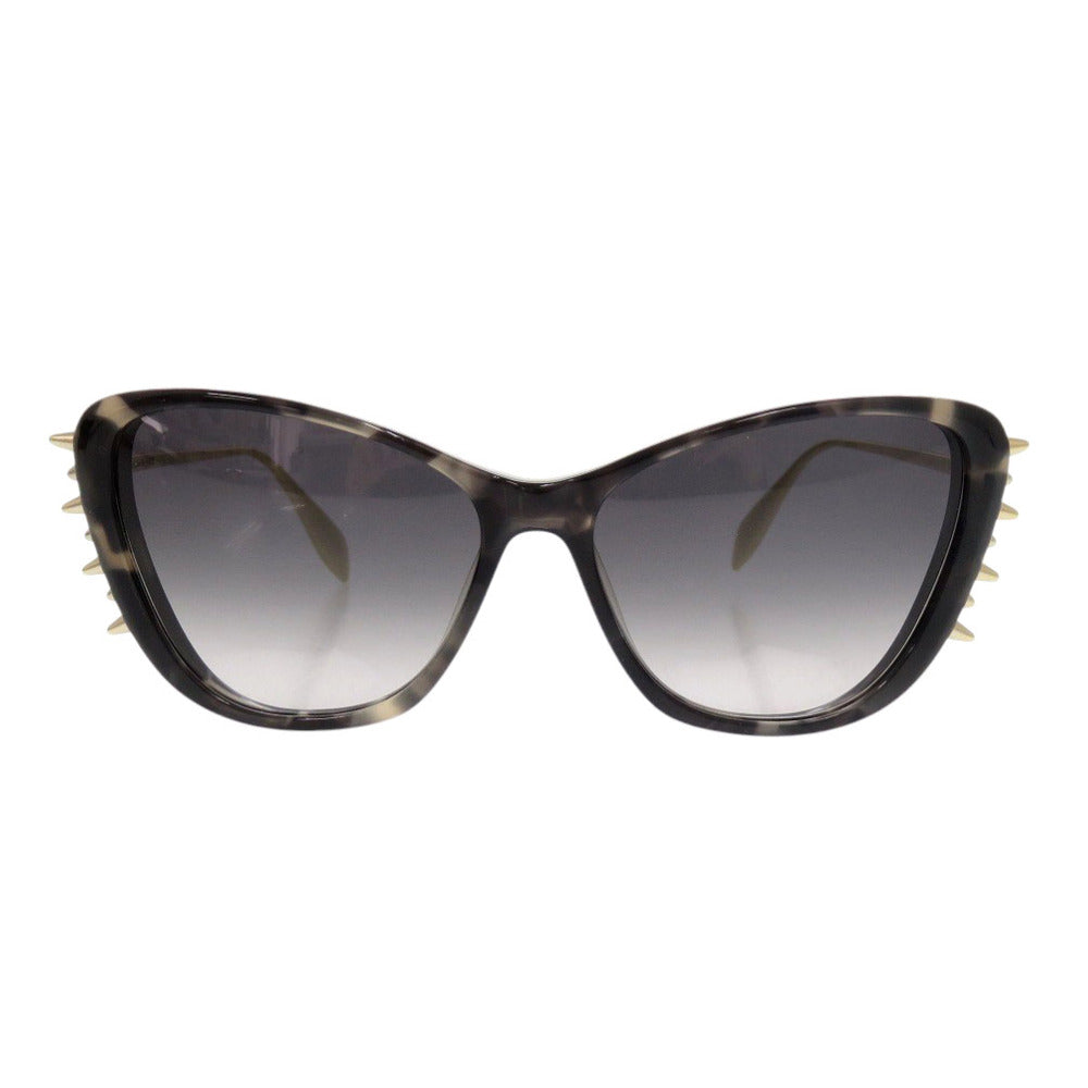 美品 アレキサンダーマックイーン AM0339S プラスチック ブラック サングラス 黒 0539【中古】Alexander McQueen