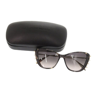 美品 アレキサンダーマックイーン AM0339S プラスチック ブラック サングラス 黒 0539【中古】Alexander McQueen