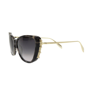 美品 アレキサンダーマックイーン AM0339S プラスチック ブラック サングラス 黒 0539【中古】Alexander McQueen