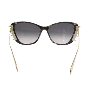 美品 アレキサンダーマックイーン AM0339S プラスチック ブラック サングラス 黒 0539【中古】Alexander McQueen