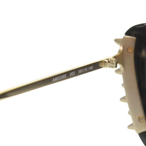 美品 アレキサンダーマックイーン AM0339S プラスチック ブラック サングラス 黒 0539【中古】Alexander McQueen