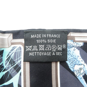 新品同様 エルメス ツイリー HERMES STORY シルク ブラック スカーフ 0542【中古】HERMES