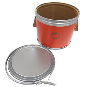 美品 エルメス サドルボックス 馬具入れ 缶 ステンレススチール/レザー/ペーパー オレンジ ハンドバッグ 0543【中古】HERMES