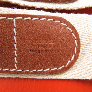 美品 エルメス サドルボックス 馬具入れ 缶 ステンレススチール/レザー/ペーパー オレンジ ハンドバッグ 0543【中古】HERMES