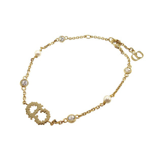 新品同様 ディオール クレール ディーリュヌ CD ブレスレット メタル/ストーン/レジンパール クリスタル ゴールド 0579【中古】Dior