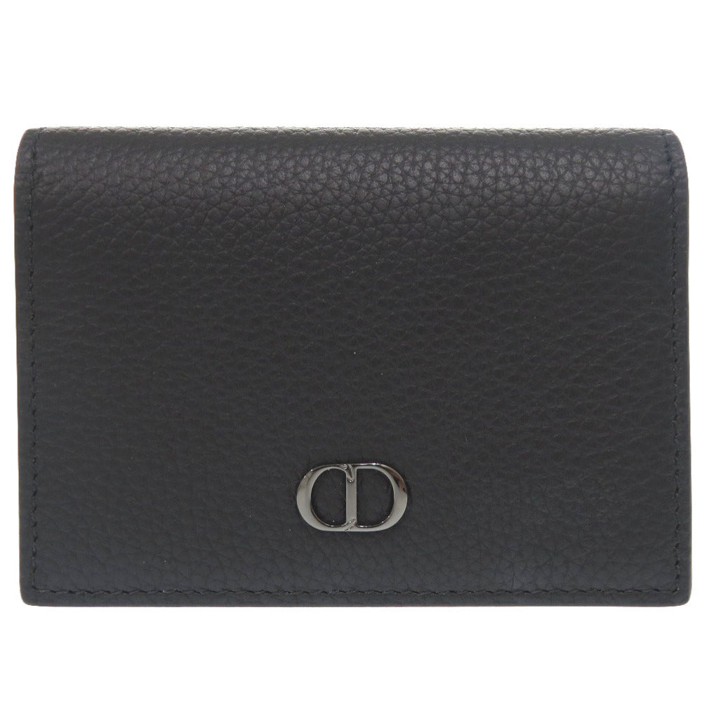 新品同様 ディオール オム CD レザー ブラック カードケース 黒 0580 【中古】 DIOR HOMME メンズ