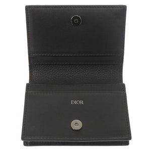 新品同様 ディオール オム CD レザー ブラック カードケース 黒 0580 【中古】 DIOR HOMME メンズ