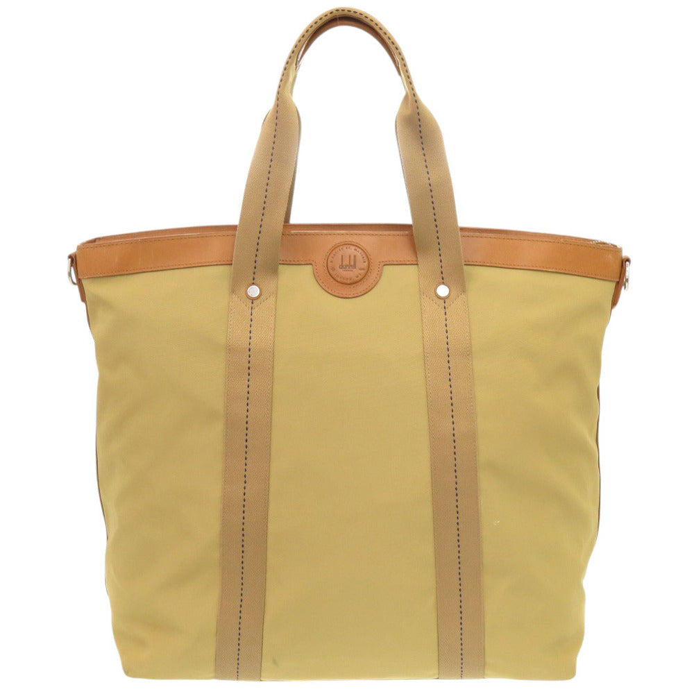 ダンヒル キャンバス/レザー カーキ トートバッグ 0587【中古】Dunhill