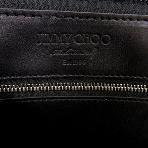 新品同様 ジミーチュウ クラッチバッグ 迷彩 カモフラージュ柄 ハラコ レザー グリーン ブラック 緑 黒 クラッチバッグ 0609【中古】JIMMY CHOO