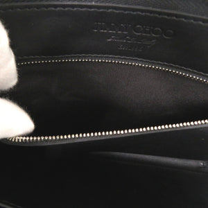 新品同様 ジミーチュウ クラッチバッグ 迷彩 カモフラージュ柄 ハラコ レザー グリーン ブラック 緑 黒 クラッチバッグ 0609【中古】JIMMY CHOO