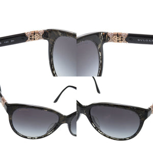 美品 ブルガリ グラデーションレンズ 8166-B-F プラスチック ラインストーン ブラック サングラス 黒 0613【中古】BVLGARI