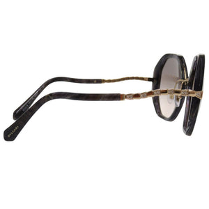 美品 ブルガリ セルペンティ へプタゴンシェイプ サングラス アイウェア マーブル プラスチック メタル グレー 0615【中古】BVLGARI