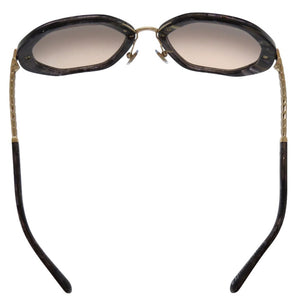 美品 ブルガリ セルペンティ へプタゴンシェイプ サングラス アイウェア マーブル プラスチック メタル グレー 0615【中古】BVLGARI