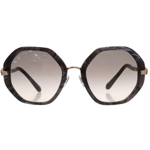 美品 ブルガリ セルペンティ へプタゴンシェイプ サングラス アイウェア マーブル プラスチック メタル グレー 0615【中古】BVLGARI