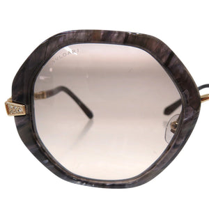 美品 ブルガリ セルペンティ へプタゴンシェイプ サングラス アイウェア マーブル プラスチック メタル グレー 0615【中古】BVLGARI