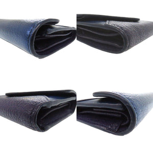 新品同様 クロエ 三つ折り財布 パッチワーク コンパクト ウォレット 3P0208 レザー ブルー 0616【中古】Chloe