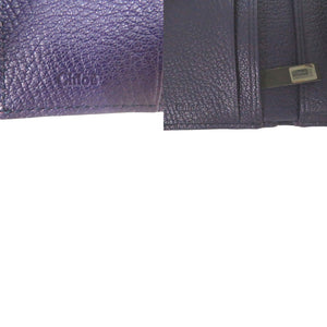 新品同様 クロエ 三つ折り財布 パッチワーク コンパクト ウォレット 3P0208 レザー ブルー 0616【中古】Chloe