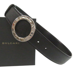 新品同様 ブルガリ ベルト 105cm 20230 レザー ブラック シルバー金具 0621【中古】BVLGARI