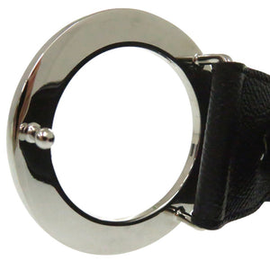 新品同様 ブルガリ ベルト 105cm 20230 レザー ブラック シルバー金具 0621【中古】BVLGARI