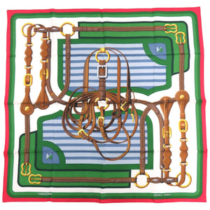 新品同様 エルメス カレ90 コーチング H001635S 26 シルク マルチカラー スカーフ 0647【中古】HERMES