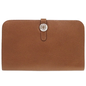 美品 エルメス ドゴンGM 御堂筋限定 シェーブル ブロンズ シルバー金具 □K刻印 長財布 0650 【中古】 HERMES