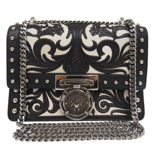 美品 バルマン 2018 PRE-SPRING COLLECTION レザー ブラック ショルダーバッグ 0684【中古】BALMAIN