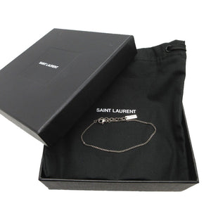 美品 サンローラン パリ プレート ブレスレット メタル シルバー 0708【中古】SAINT LAURENT PARIS