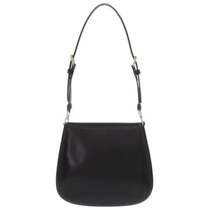 未使用 プラダ SPAZZOLATO 1BH188 トライアングルロゴ レザー ブラック 2way ショルダーバッグ 黒 0709【中古】PRADA
