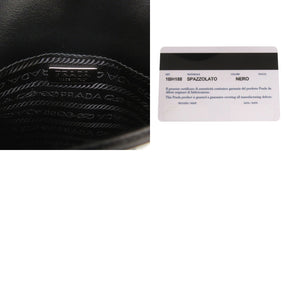 未使用 プラダ SPAZZOLATO 1BH188 トライアングルロゴ レザー ブラック 2way ショルダーバッグ 黒 0709【中古】PRADA
