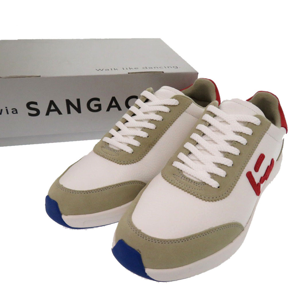 未使用品 サンガッチョ にゅ～ず SANGACIO BLOW スニーカー 26.5cm レザー WHITE/RED 0720【中古】Sangacio