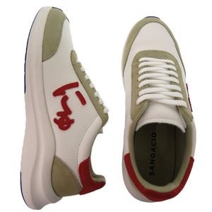 未使用品 サンガッチョ にゅ～ず SANGACIO BLOW スニーカー 26.5cm レザー WHITE/RED 0720【中古】Sangacio