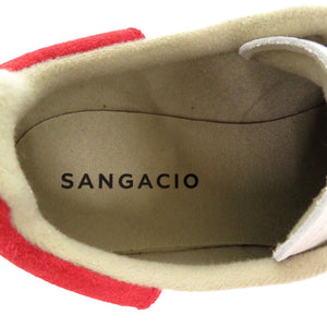 未使用品 サンガッチョ にゅ～ず SANGACIO BLOW スニーカー 26.5cm レザー WHITE/RED 0720【中古】Sangacio