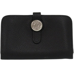 美品 エルメス ドゴン トゴ ブラック シルバー金具 □E刻印(2001年製) カードケース 黒 0722【中古】HERMES
