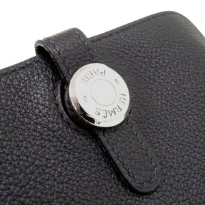 美品 エルメス ドゴン トゴ ブラック シルバー金具 □E刻印(2001年製) カードケース 黒 0722【中古】HERMES