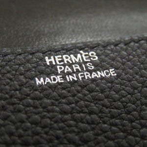 美品 エルメス ドゴン トゴ ブラック シルバー金具 □E刻印(2001年製) カードケース 黒 0722【中古】HERMES