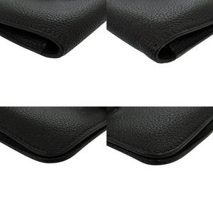 美品 エルメス ドゴン トゴ ブラック シルバー金具 □E刻印(2001年製) カードケース 黒 0722【中古】HERMES