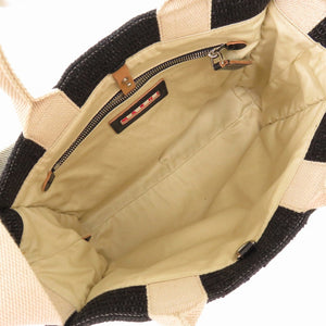 美品 マルニ 2way ショルダー トートバッグ ラフィア ブラック 黒 0736【中古】MARNI
