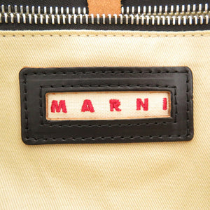 美品 マルニ 2way ショルダー トートバッグ ラフィア ブラック 黒 0736【中古】MARNI
