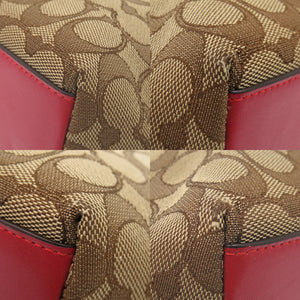 美品 コーチ シグネチャー 37118 キャンバス/レザー ベージュ トートバッグ 0772【中古】COACH