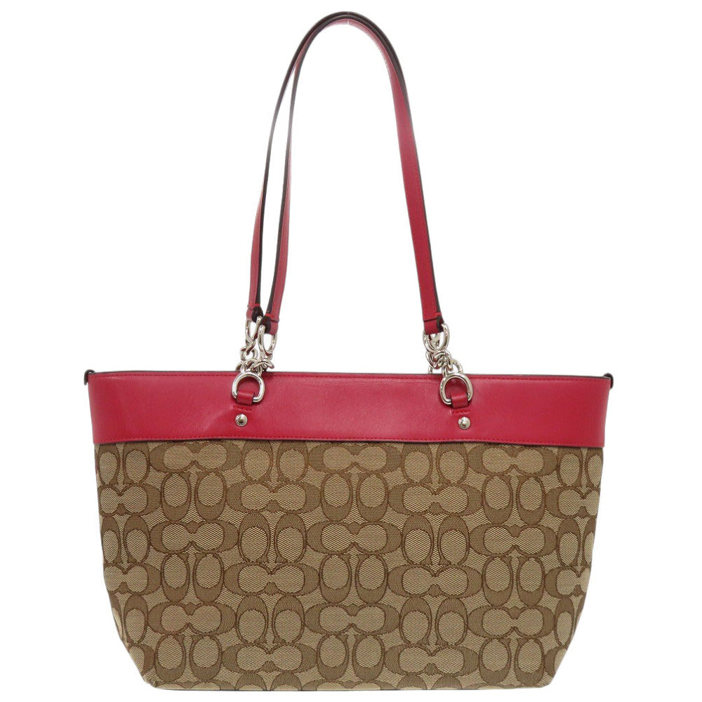 美品 コーチ シグネチャー 37118 キャンバス/レザー ベージュ トートバッグ 0772【中古】COACH