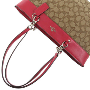 美品 コーチ シグネチャー 37118 キャンバス/レザー ベージュ トートバッグ 0772【中古】COACH