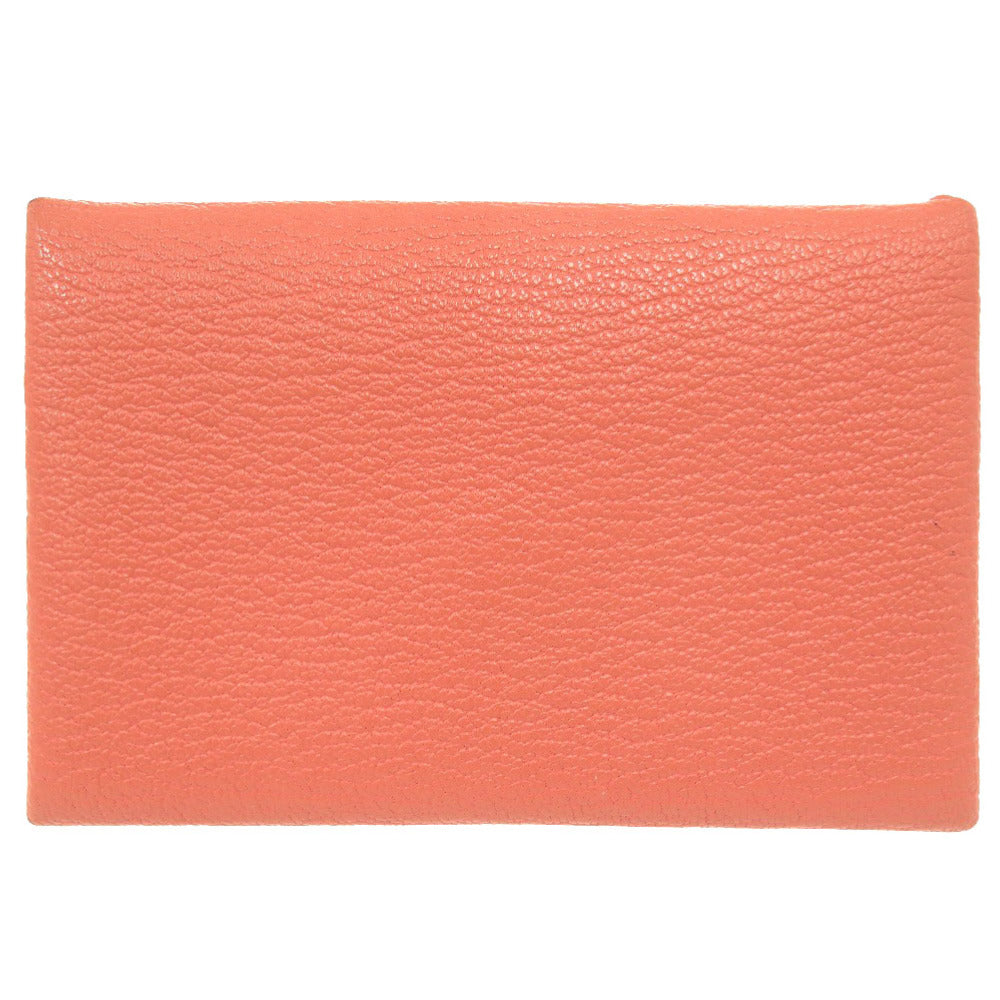 エルメス カルヴィ シェーブル フラミンゴ シルバー金具 T刻印 コインケース 財布 0783 【中古】 HERMES