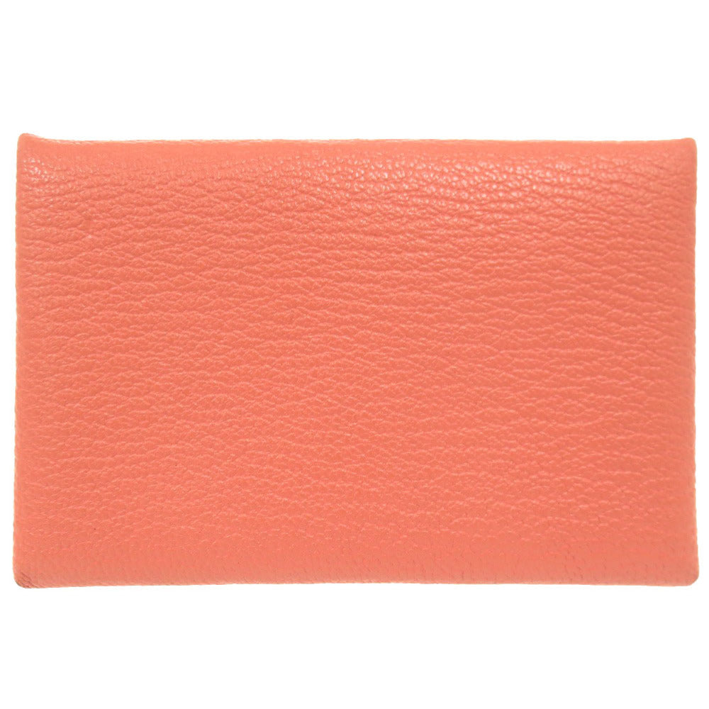 エルメス カルヴィ シェーブル フラミンゴ シルバー金具 T刻印 コインケース 財布 0783 【中古】 HERMES