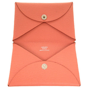 エルメス カルヴィ シェーブル フラミンゴ シルバー金具 T刻印 コインケース 財布 0783 【中古】 HERMES
